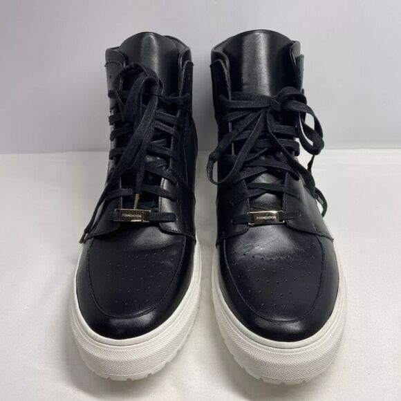 Foundation Footwear Fashion Faux Leather Lace Up Black US 13 - Picture 2 of 8